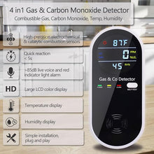 Load image into Gallery viewer, Plug in Combination Gas &amp; Carbon Monoxide Detectors with Temperature and Humidity Display- Natural Gas Detectors &amp; Carbon Monoxide Alarm for Home, Kitchen (2 Packs)
