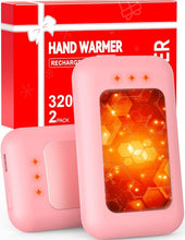 Load image into Gallery viewer, AI Hand Warmers Rechargeable, Reusable Portable Electric Hand Warmer, Fast Intelligent Heating in 1 Second, Gifts for Christmas, Outdoor, Golf, Hunting, Camping Accessories Pink 2Pack
