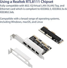 Load image into Gallery viewer, IO CREST 4 Ports Gigabit M.2 M+B Key Ethernet Card SI-PEX24092
