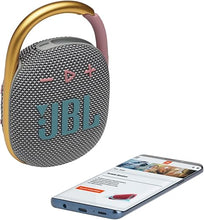 Load image into Gallery viewer, JBL Clip 4 - Portable Mini Bluetooth Speaker, big audio and punchy bass, integrated carabiner, IP67 waterproof and dustproof, 10 hours of playtime, speaker for home, outdoor and travel (Grey)
