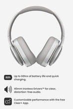 Load image into Gallery viewer, Cleer Audio Enduro ANC Noise Canceling Headphones, Bluetooth Multipoint Connection, Over-The-Ear Design with Mic, Crystal Clear Hands-Free Calling, up to 60 Hours of Battery Life - Light Grey
