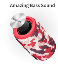Load image into Gallery viewer, Bluetooth Speaker,MusiBaby Speaker,Wireless,Waterproof,Outdoor,Portable Speaker,Dual Pairing,Loud Stereo,Booming Bass,1500 Min Playtime Wireless Speaker for Home,iPhone,Party,Gifts(Camo Red)
