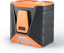 Load image into Gallery viewer, Waist Fan Presonal Outdoor Fan Portable, 6000mah Rechargeable Battery Powered, Clip Belt Fa with LED Emergy Flashing Light, 25H Strong Airflow Neck Fan for Working,Hiking,Biking,Camping,Orange
