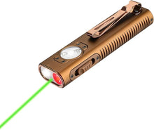 Load image into Gallery viewer, TrustFire Mini X3 Rechargeable EDC Flashlight with White Light, Flood Light, Red Light, Green Beam, 1050 Lumens Portable Flat Flashlights, Fourfold Light Sources Pocket Lights IPX6 (Gold)
