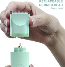 Load image into Gallery viewer, OLOV Electric Body Hair Trimmer - Groin Trimmer for Men - Bikini Trimmer Women - Wet/Dry Shaver Groomer, Replaceable Ceramic Blade Heads, USB Recharge Dock, Waterproof Hygiene Razor, Green

