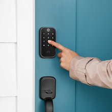 Load image into Gallery viewer, Yale Security Lock 2 with Wi-Fi, Black Connected Keypad Smart Lock for Front Door or Back, Door Lock with Code and Back-Up Key, YRD410-WF1-BSP
