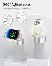 Load image into Gallery viewer, COLSUR Bluetooth Speaker with Night Light - 3 in 1 Mag-Safe Wireless Charger for iPhone 16/15/14/13/12 Series, AirPods Pro/3/2?Gifts for Men&amp; Women
