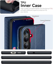 Load image into Gallery viewer, OCASE Compatible with Galaxy S25 Plus Wallet Case, PU Leather Flip Folio Case with Card Holders RFID Blocking Kickstand [Shockproof TPU Inner Shell] Protective Phone Cover 6.7 Inch 2025, Blue
