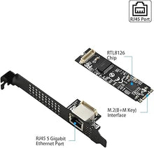 Load image into Gallery viewer, IO CREST M.2 M-Key PCI-e 3.0 Interface Single Port 5.0 Gigabit Ethernet Modules
