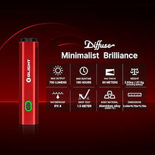 Load image into Gallery viewer, OLIGHT Diffuse Rechargeable EDC Pocket Flashlight, 700 Lumens USB-C Charging Keychain Flashlights, High-Performance LED Light, AA Flashlight for Outdoor and Night Working(Red)
