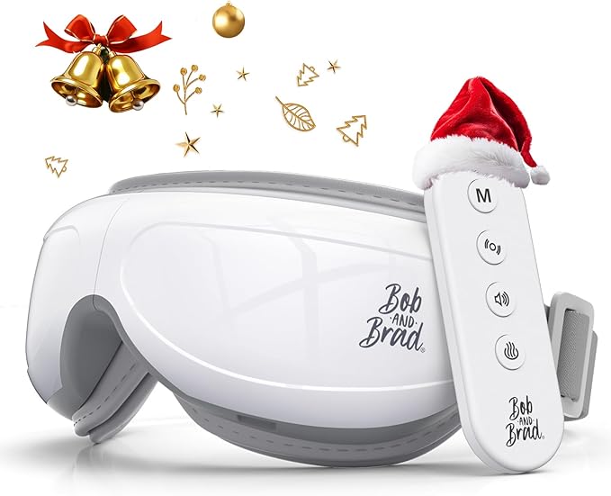 BOB AND BRAD Christmas Gifts Eye Massager, EyeOasis 2 Plus - Eye Massager for Migraines with Remote, Heat, Compression, Music, Heated Eye Mask for Dry Eyes Relief, Improve Sleep, FSA/HSA Eligible