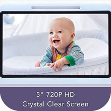 Load image into Gallery viewer, LEREVE Low EMF 5&quot; HD Video Baby Monitor with 2 Cameras and Audio, Auto Noise Reduce, No WiFi, Long Range, 2-Way Audio, Lullaby, Ideal Gifts
