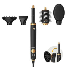 Load image into Gallery viewer, 5 in 1 Air Styler, 110,000 RPM High-Speed Powerful Hair Dryer Brush &amp; Multi-Styler with Auto-Wrap Curler, Cushion Massager Brush, Oval Brush, Diffuser, Nozzle Attachment
