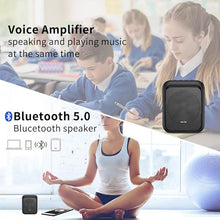 Load image into Gallery viewer, SHIDU Mini Voice Amplifier Portable Bluetooth Speaker with UHF Wireless Microphone Headset 10W 1800mAh PA system Supports MP3 Format Audio for Teachers, Coaches, Training, Tour Guide.
