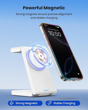 Load image into Gallery viewer, 3 in 1 Wireless Charging Station for MagSafe, Foldable Magnetic Wireless Charger Stand for Multiple Devices, Wireless Charger for iPhone 16/15/14/13/12, Apple Watch 9/8/7/6/SE/5/4/3/2, AirPods 3/2/Pro
