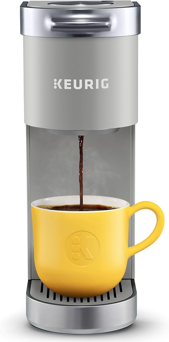 Keurig K-Mini Plus Single Serve K-Cup Pod Coffee Maker, with 6 to 12oz Brew Size, Stores up to 9 K-Cup Pods, Travel Mug Friendly, Studio Gray