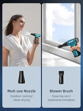 Load image into Gallery viewer, Smiling Shark Compressed Air Duster, 3 Gear Stepless Speed 130000RPM 5Kpa Rechargeable Cordless Electric Air Blower with LED Light for Cleaning/Camping/Sports Cooling, JF-01 Pro(Blue)
