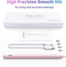 Load image into Gallery viewer, DRYMOKINI Stylus Pen, Active Stylus Pen Touch Screens Compatible for Android and iOS Tablet/Phones, Rechargeable Universal Stylus Pencil Compatible for A-pple/i-Pad/Phone Tablet, Pink
