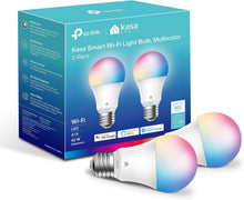 Load image into Gallery viewer, Kasa Smart Light Bulbs, Full Color Changing Dimmable Smart WiFi Bulbs Compatible with Alexa and Google Home, A19, 60 W 800 Lumens,2.4Ghz only, No Hub Required, 2-Pack (KL125P2), Multicolor
