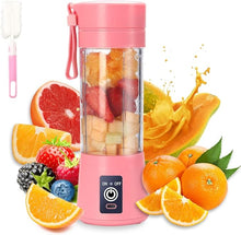 Load image into Gallery viewer, Portable Blender Cup,Electric USB Juicer Blender,Mini Blender Portable Blender For Shakes and Smoothies, juice,380ml, Six Blades Great for Mixing,pink
