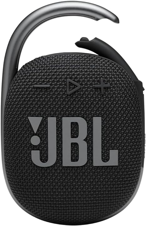 JBL Clip 4 - Portable Mini Bluetooth Speaker, big audio and punchy bass, integrated carabiner, IP67 waterproof and dustproof, 10 hours of playtime, speaker for home, outdoor and travel (Black)