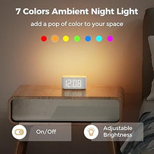 Load image into Gallery viewer, Alarm Clock for Bedrooms, Large Display Digital Clocks with 2 Alarms, 7 Color Larger Night Light, Dimmer, Adjustable Volume, Easy Snooze (White)
