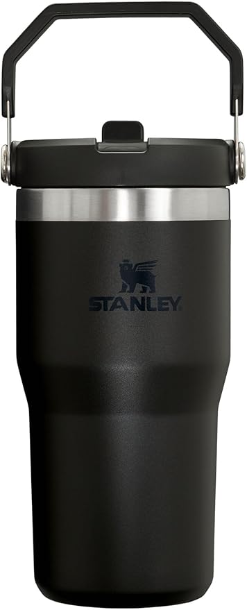 Stanley IceFlow Stainless Steel Tumbler - Vacuum Insulated Water Bottle for Home, Office or Car Reusable Cup with Straw Leak Resistant Flip Cold for 12 Hours or Iced for 2 Days, Black 2.0, 20OZ