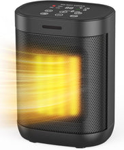 Load image into Gallery viewer, 1500W Space Heaters for Indoor Use, Portable Electric Heater with ECO Mode, 59-95°F Digital Thermostat, Child Lock, 24H Timer, Small Space Heater for Bedroom Office Living Room
