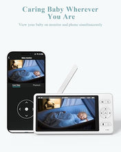 Load image into Gallery viewer, WUUK Video Baby Monitor, 5.5'' Baby Monitor with 360 PTZ Color Display with 135° Wider Viewing Angle, Night Vision, 1000ft Long Range, 2K Baby Camera with App, One-Touch Call, White Noise, Lullabies
