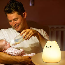 Load image into Gallery viewer, ZKLiLi Cat Night Light for Kids,Cute Night Lamp for Nursery,Squishy Silicone Cat Touch Lights Portable, Gift for Birthday and Christmas for Kids Baby Children?M Cat?
