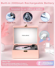 Load image into Gallery viewer, CD Player Portable for Home with Upgraded Speakers Bluetooth in/Out Rechargeable Desktop CD Player with LED Screen Boombox Music Player Peach Pink
