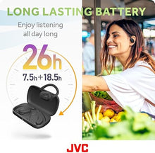 Load image into Gallery viewer, JVC nearphones Open Ear True Wireless Headphones with Pivot Motion Mecanism, 16mm Large Drivers Sound, Single Ear use, BT 5.4, Long Battery Life (up to 26 Hours) - HANP40TB (Black)
