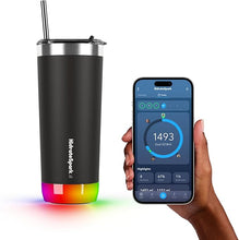 Load image into Gallery viewer, Hidrate Spark PRO Smart Tumbler – Insulated Stainless Steel – Tracks Water Intake with Bluetooth, LED Glow Reminder When You Need to Drink – 20oz, Black
