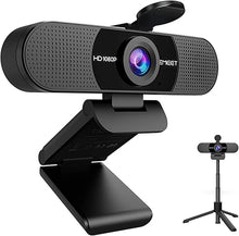 Load image into Gallery viewer, EMEET C960 Webcam with Tripod, 1080P Webcam with Microphone, Adjustable Height Mini Tripod, C960 Web Camera with Privacy Cover, Plug &amp; Play Webcam with Stand for Zoom/Skype/YouTube/FaceTime
