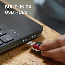Load image into Gallery viewer, Perixx PERIBOARD-538 US, Wired Compact USB Keyboard with Trackball - X Type Scissor Keys - 15.63x7.8x1.46 Inches (397x198x37mm) - Build-in 2 USB Hubs - Black
