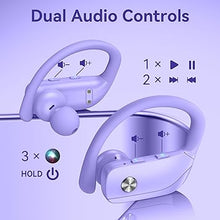 Load image into Gallery viewer, bmani Wireless Earbuds Bluetooth Headphones 48hrs Play Back Sport Earphones with LED Display Over-Ear Buds with Earhooks Built-in Mic Headset for Workout Purple

