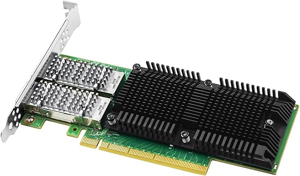 100GbE Network Card with Mellanox ConnectX-5 Ex Chipset, Dual-Port PCI Express 4.0 (16GT/s) x16 Ethernet NIC Adapter Supports Windows Server/Linux/VMware