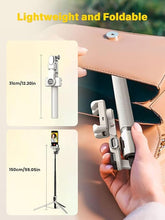 Load image into Gallery viewer, Smartphone Gimbal Stabilizer, Stabilizer Face Tracking Without APP - 4 in 1 Cellphone Gimbal Stabilizer for iPhone&amp;Android Extended 108cm Rod with RGB Fill Light, AOCHUAN M2PRO White
