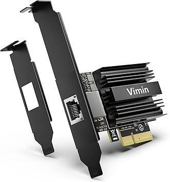 10G PCI-E Netzwerkkarte mit 10Gbps Dual RJ45 Ports, Intel AQC113 Controller, VIMIN 10Gb Ethernet Adapter Karte Kompatibel mit PCI Express X8, X16, Unterstützt Windows10/11/Windows Server/Linux