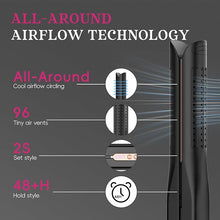 Load image into Gallery viewer, SKIMI Airflow Styler, Titanium Flat Iron Hair Straightener &amp; Curler, Professional Curling Wand with Cooling Air Vents to Lock in Style, 5 Temps &amp; Dual Voltage(Black &amp; Blush Gold).
