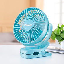 Load image into Gallery viewer, Viniper 6 inch Rechargeable Clip on Fan, 5000mah Battery Desk Fan : 360° Rotation &amp; 3 Speeds Strong Wind Portable Fan, 8-30 Working Hours, Quiet and Powerful (Sky blue)
