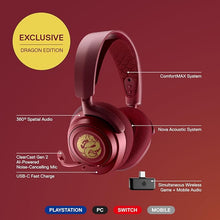 Load image into Gallery viewer, SteelSeries Arctis Nova 7 Wireless Multi-Platform Gaming Headset – Dragon Edition – Two Speaker Plate Sets — Dual Wireless 2.4GHz &amp; Bluetooth – 38 HR Fast Charge Battery – PC, PS, Mac, Mobile, Switch
