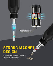 Load image into Gallery viewer, Banshu Ratcheting Screwdriver Set, 12 in 1 Magnetic Screwdriver Set with 1/4 inch Phillips, Slotted, Torx, Hex Bits Precise Bit Convertor and Socket Convertor, Portable Repair Tool Kit for Household
