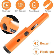 Load image into Gallery viewer, Dmyond Metal Detector Pinpointer, Professional Waterproof Handheld Pin Pointer Wand, Search Treasure Pinpointing Finder Probe with 9V Battery for Adults, Kids - Orange
