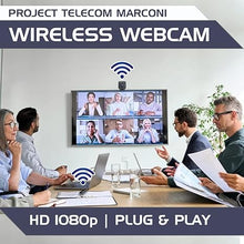 Load image into Gallery viewer, Project Telecom Marconi Wireless HD 1080p Webcam, 2MP, USB-A &amp; USB-C, PC, Laptop, Streaming, Built in Mic, Video Conference Calling, Webinars, Gaming, Compatible with Ecamm Live
