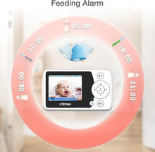 Load image into Gallery viewer, Video Baby Monitor with Camera and Audio - LCD Screen, Baby Camera Monitor No WiFi Night Vision VOX Mode Pan-Tilt-Zoom Temperature Display Two-Way Audio Lullabies Feeding Alarm - 1000ft Range
