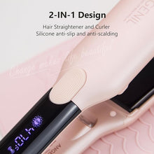 Load image into Gallery viewer, ANGENIL Pro Titanium Flat Iron Hair Straightener 1.75&quot; Wide, Salon Grade Dual Voltage Straightening and Curler 2-in-1 with Heat Resistant Silicone Mat, Adjustable Temp 240°F-470°F, 15s Fast Heating
