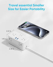 Load image into Gallery viewer, European Travel Plug Adapter, EU/UK/US Travel Plug Adapter Power Strip, 6 AC Outlets, 4 USB Ports (2 USB C), 3ft Wrapped Around Extension Cord, Compact for Travel
