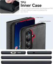 Load image into Gallery viewer, OCASE Compatible with Galaxy S25 Plus Wallet Case, PU Leather Flip Folio Case with Card Holders RFID Blocking Kickstand [Shockproof TPU Inner Shell] Protective Phone Cover 6.7 Inch 2025, Graphite
