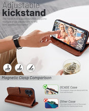 Load image into Gallery viewer, OCASE Compatible with iPhone 16 Wallet Case, PU Leather Flip Folio Case with Card Holders RFID Blocking Kickstand [Shockproof TPU Inner Shell] Phone Cover 6.1 Inch 2024, Dark Brown
